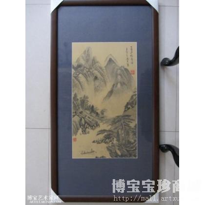 夏溪松荫图 山水画 李海彦作品 类别: 国画山水作品